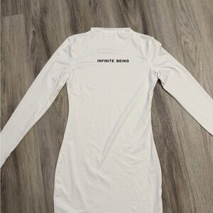 SHEIN White Mini Dress with Black Text